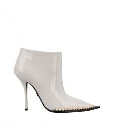 Dolce & Gabbana White Pearl Leather Boots