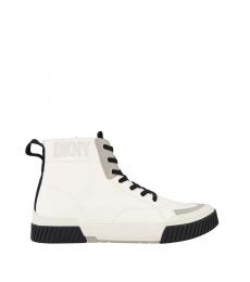 DKNY White Zip High Top Sneakers