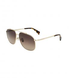 Lanvin Brown Pilot Sunglasses