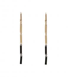 DKNY Golden Black Linear Earrings