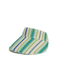 Vince Camuto Multicolor Stripe Woven Visor Hat