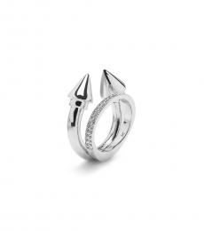 Philipp Plein Silver Embellished Ring