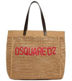 Dsquared2 Beige Logo Large Tote