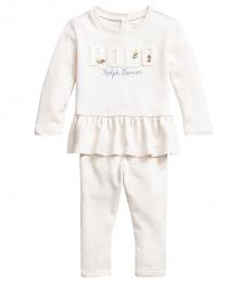 Ralph Lauren 2 Piece Top/Joggers Set (Baby Girls)