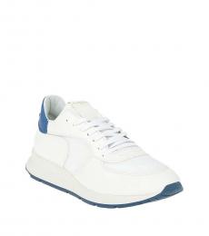 White Blue Leather Sneakers