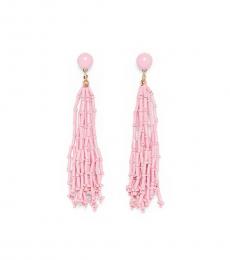 Pink Linear Beaded Earrings