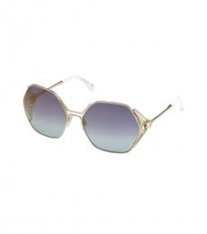 Roberto Cavalli Blue Gold Gradient Sunglasses
