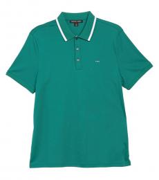 Michael Kors Amazon Green Textured Tipped Polo
