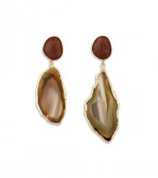 Vince Camuto Brown Double Drop Earrings
