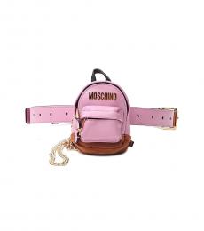 Moschino Light Pink Pocket Backpack Belt