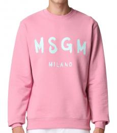 MSGM Pink Front Logo Sweatshirt