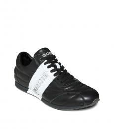 Bikkembergs Black White Leather Sneakers