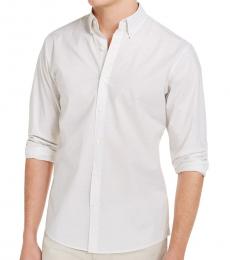 Michael Kors Off White Slim-Fit Mini-Dot Shirt