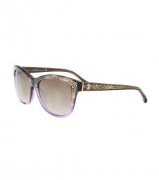 Purple-Brown Square Sunglasses