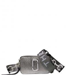 Marc Jacobs Silver Glitter Snapshot Small Crossbody Bag