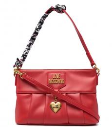 Love Moschino Red Heart-Charm Medium Shoulder Bag