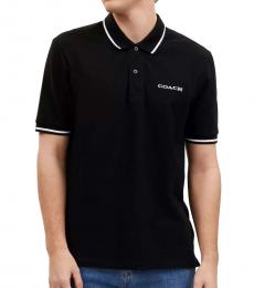 Coach Black Signature Logo Polo