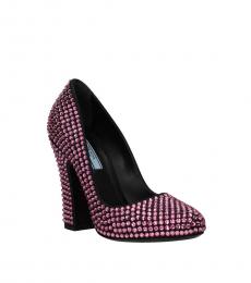 Pink Crystal Embellished Heels