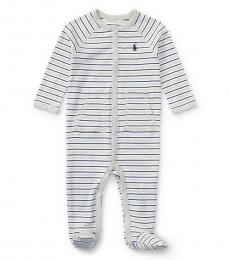 Ralph Lauren Baby Boys Grey Striped Coverall