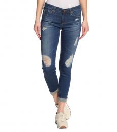 AG Adriano Goldschmied Denim Roll Cuff Ripped Jeans