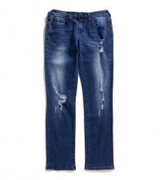 True Religion Boys Blue Geno Distressed Slim Fit Jeans