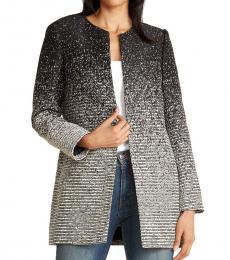 Karl Lagerfeld Black Ombre Textured Topper Jacket