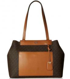 Michael Kors Brown/Acorn Meredith Signature Large Tote
