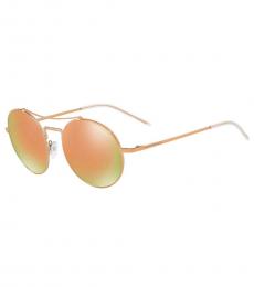 Copper-Rose Round Modish Sunglasses