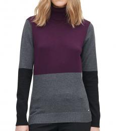 Calvin Klein Multi color Colorblock Turtleneck Sweater