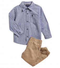 Calvin Klein 2 Piece Shirt/Joggers Set (Little Boys)