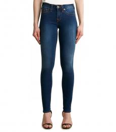 True Religion Dark Blue Jennie Mid-Rise Curvy Skinny Jeans