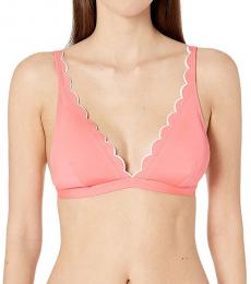 Kate Spade Bright Peony Scalloped French Bikini Top