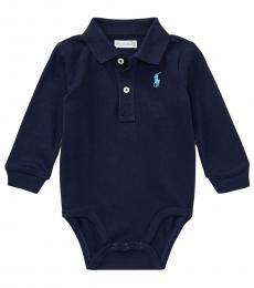 Ralph Lauren Baby Boys French Navy Polo Bodysuit