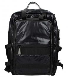 Balmain Black Solid Large Backpack