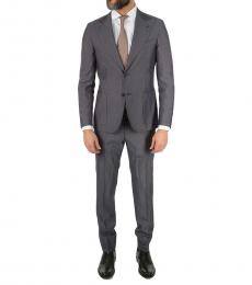 Corneliani Dark Grey  Silk  Virgin Wool Single Breasted  Suit
