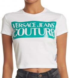 Versace Jeans Couture White Logo Branded Crew Neck T-Shirt