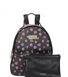 Black Floral Small Backpack