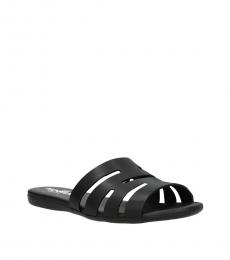 Black Leather Slippers