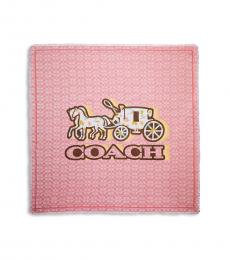 Coach Peach Horse And Carriage Print Scarf