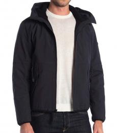 Navy Blue Minden Faux Shearling Lined Shell Jacket