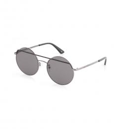 Alexander McQueen Black Grey Round Sunglasses