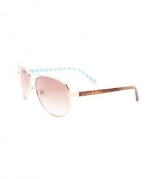 Kate Spade Pink Blossom Blue Aviator Sunglasses