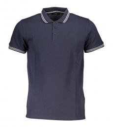 Cavalli Class Navy Blue Contrasting Logo Detail Polo