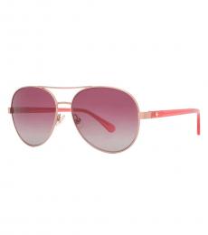 Kate Spade Rose Gold Gradient Pilot Sunglasses