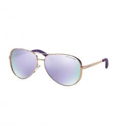 Michael Kors Purple Classy Mirrored Sunglasses
