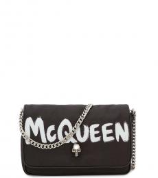 Alexander McQueen Black Graffiti Mini Crossbody Bag