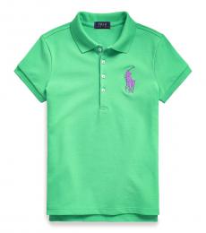 Ralph Lauren Girls Green Hampton Big Pony Polo