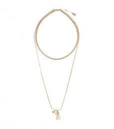 Golden Multi-row Chain & Charm Necklace