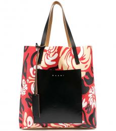 Marni Red Floral Large Tote