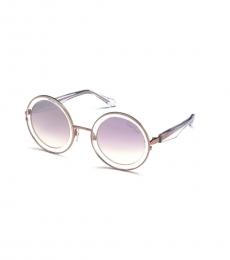 Roberto Cavalli Light Pink Clear Round Sunglasses